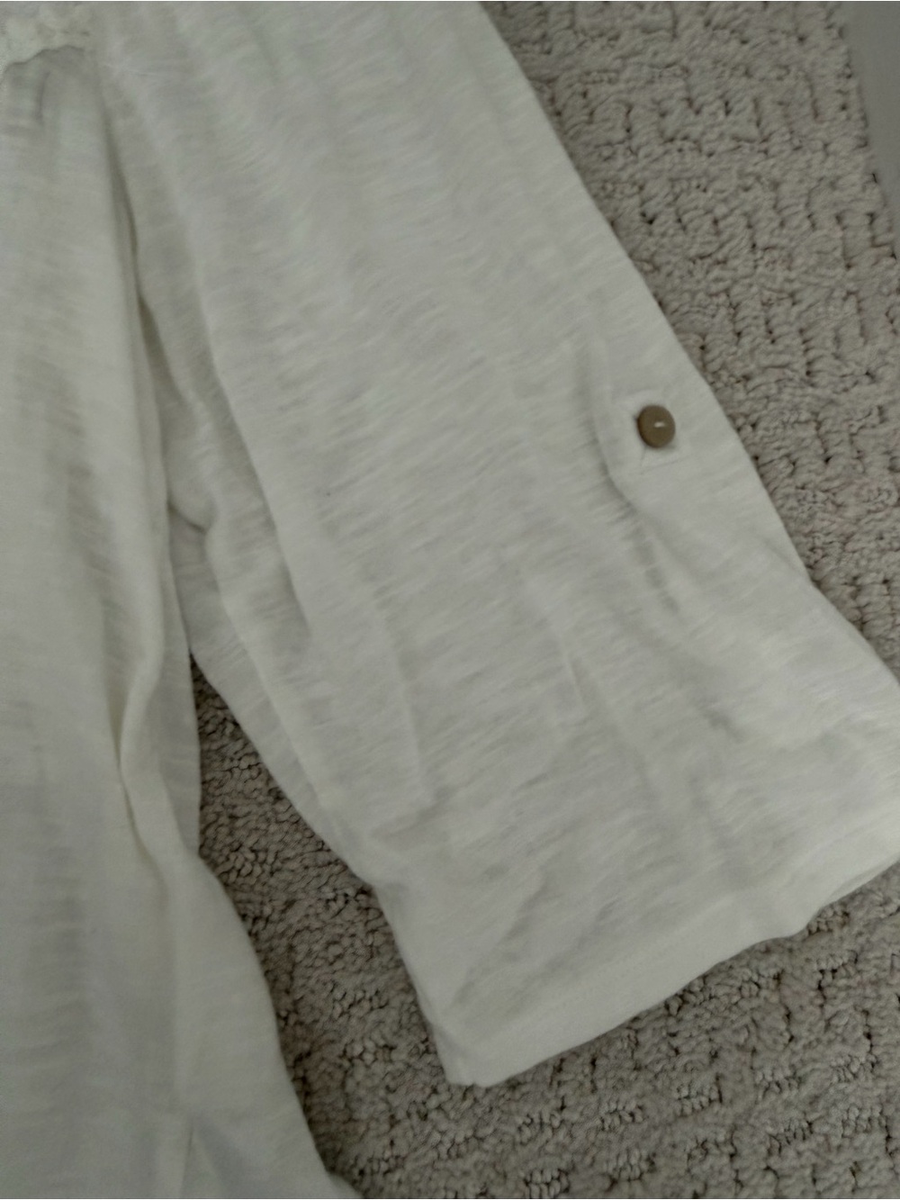 Cottagecore Democracy White Lace Henley Top XL - Picture 3 of 5